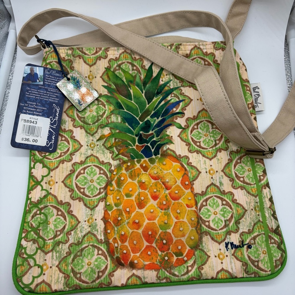 NWT Paul Brent Tropical Pineapple Crossbody Bag